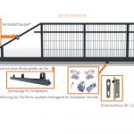 Schiebetor-Konfigurator für Premium-Tore Manuell / Elektrisch 8/6/8 von 3.000mm - 6.000mm Breite